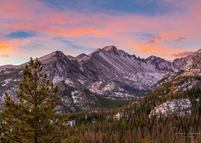 Colorful Sunrise Longs Peak Glacier Gorge RMNP