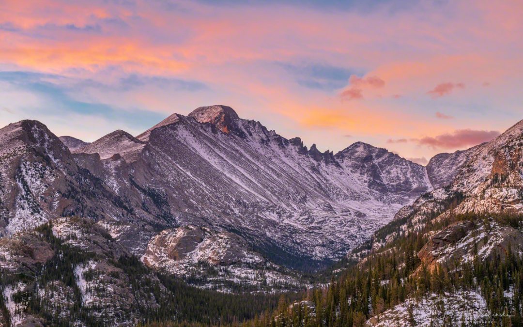 Sunrise Photos of Longs Peak & Glacier Gorge Rocky Mountain National Park Colorado