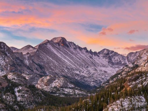 Sunrise Photos of Longs Peak & Glacier Gorge Rocky Mountain National Park Colorado