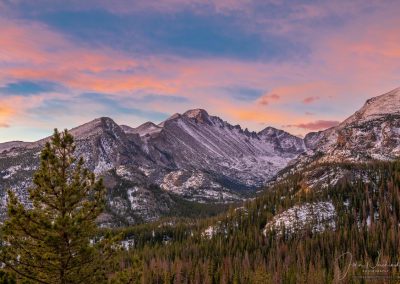 Colorful Sunrise Longs Peak Glacier Gorge Rocky Mountain National Park Colorado