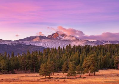 Colorful Sunrise over Longs Peak Rocky Mountain National Park Colorado