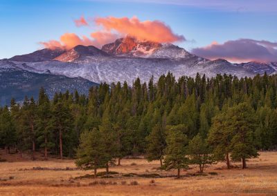 Dramatic Clouds Over Longs Peak and Upper Beaver Meadows RMNP