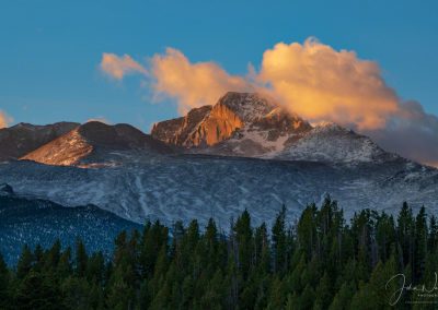 Dramatic Close up of Diamond Face on Longs Peak Rocky Mountain National Park Colorado