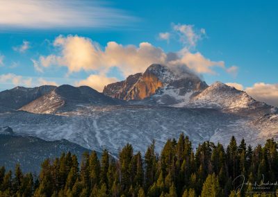 Close Up Photo of Clouds over Longs Peak Rocky Mountain National Park Colorado