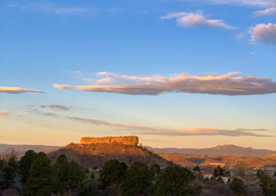 Vertical Photo of First Light on Rock in Castle Rock CO in late Winter