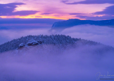Misty Fog Purple Sunrise Deer Mountain RMNP