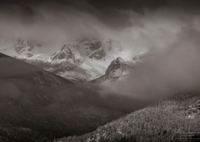 Dramatic Light and Clouds over Continental Divide from Moraine Park Valley