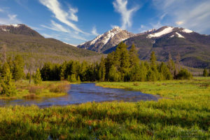 Baker Mountain and Colorado River in RMNP Kawuneeche Valley Colorado