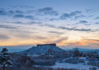 The RockCastle Rock CO Winter Sunset 2019