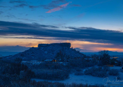 Star over Rock - Castle Rock CO Winter Sunset 2019