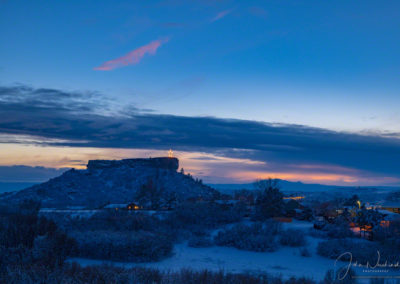 Star over Rock - Castle Rock CO Winter at Sunset 2019