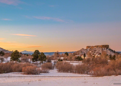 Pikes Peak and Castle Rock CO Winter Sunrise 2019