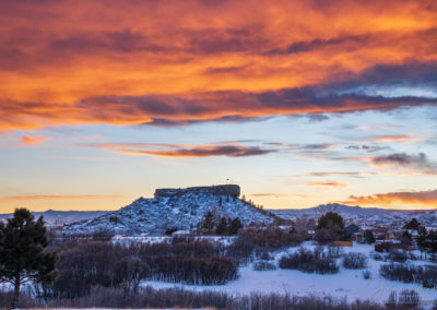Colorful Sunset over Castle Rock Winter 2019