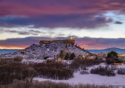 Castle Rock Star Sunset Lit Up - Snow and Purple Sunset 2019