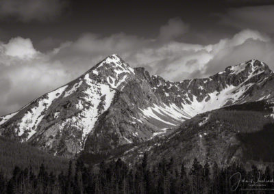 B&W photo of Baker Mountain RMNP Colorado