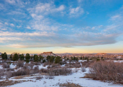 Beautiful Clouds and Blue Sky Colorful Sunrise Photo of Castle Rock Colorado - Winter 2019