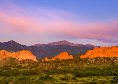 Panoramic Photo of Pikes Peak and Garden of the Gods