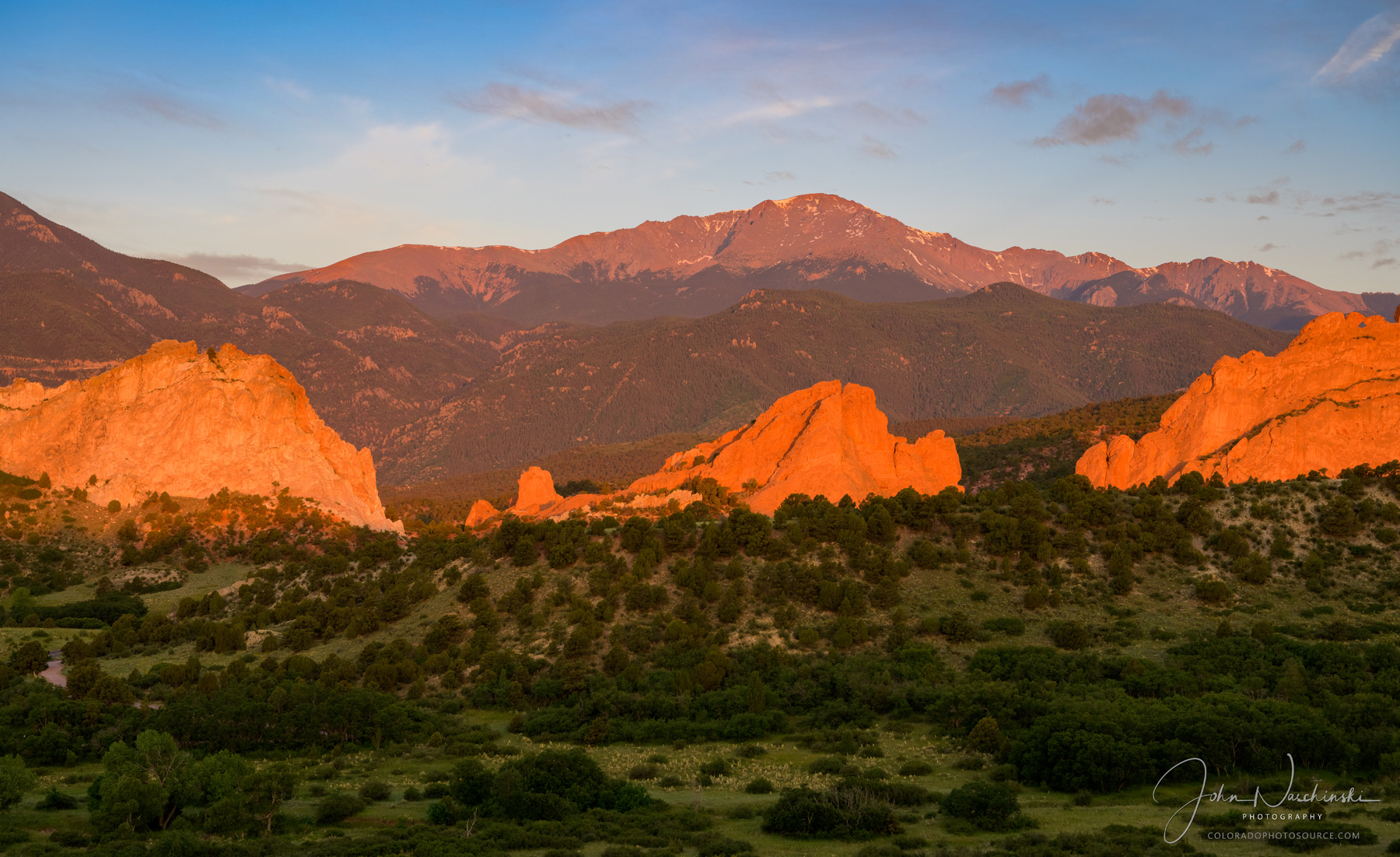 Pikes Peak Panorama - Garden of the Gods - Colorado Springs