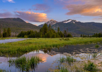 Sunrise over Baker Mountain and Colorado River in Rocky Mountain National Park