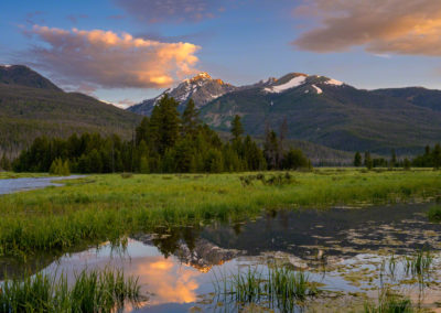 Reflections of Baker Mountain in Colorado River in Rocky Mountain National Park