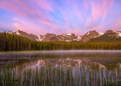 Purple Pink Sunrise over Biersradt Lake RMNP Colorado