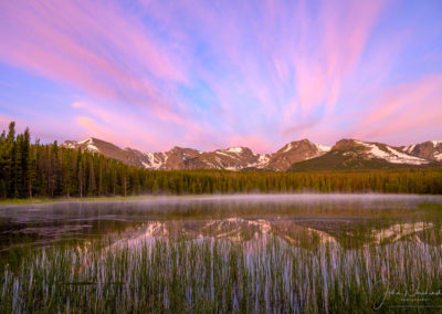 Blue and Pink Skies over Biersradt Lake RMNP Colorado