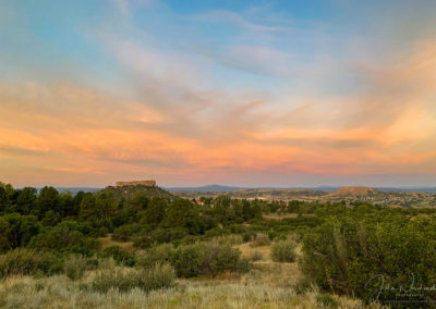 Blues Skies and Orange Yellow Clouds at Sunrise Castle Rock CO