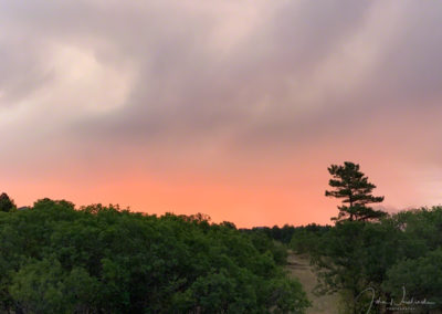 Looking East at Colorful Sunrise Colors from Castle Rock Open Space