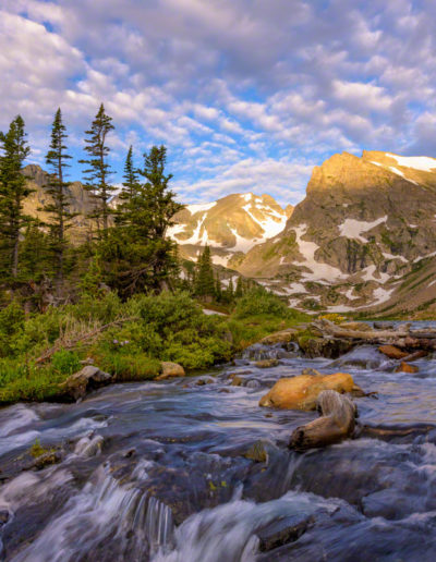 Dappled Light on Indian Peaks Wilderness from Lake Isabelle in Colorado