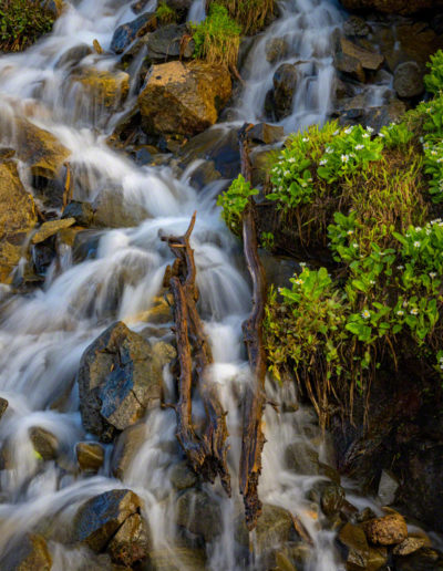 Colorado Waterfall Feeding Into Lake Isabelle