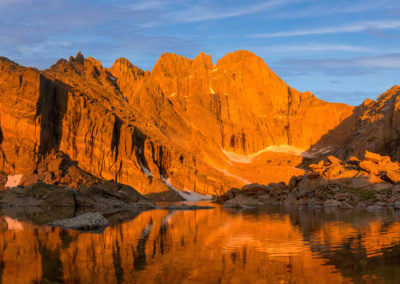 Panoramic Photo of Ship's Prow Rock, Longs Peak and Chasm Lake Rocky Mountain National Park Colorado