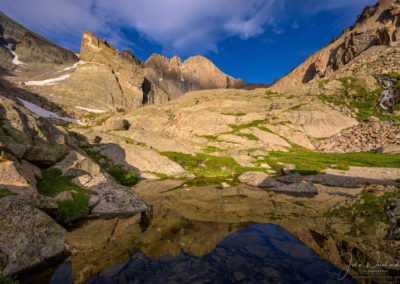 Longs Peak Diamond with Alpine Pond Below Chasm Lake RMNP Colorado