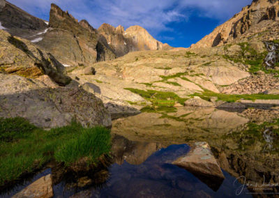 Longs Peak Reflections Alpine Pond Below Chasm Lake RMNP Colorado