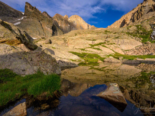 Longs Peak Reflections Alpine Pond Below Chasm Lake RMNP Colorado