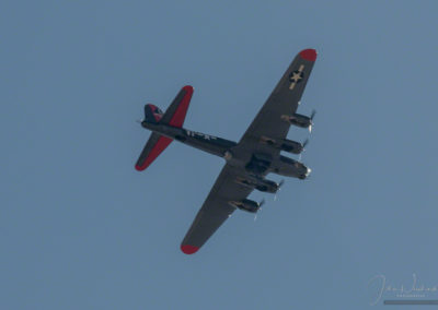 US Air Force Wings of Blue Parachute Team Jumping from Bomb Bay Doors on B-17G Texas Raiders