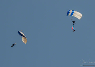 US Air Force Wings of Blue Parachute Demonstration Team Unfurling Streamers