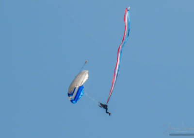 US Air Force Wings of Blue Parachute Demonstration Team Member Coming Out of an Aerial Loop