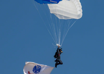 US Air Force Wings of Blue Parachute Team Member Flying the Colors for our US Army