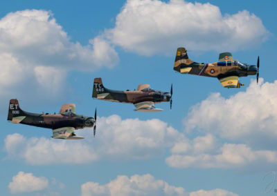 Three Douglas A-1 Skyraiders Flyby at Pikes Peak Airshow