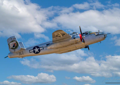 North American B-25 Mitchell Bomber in Flight at Pikes Peak Airshow