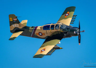 Close Up Flyby of 1952 Douglas AD-5 (A-1E) Skyraider