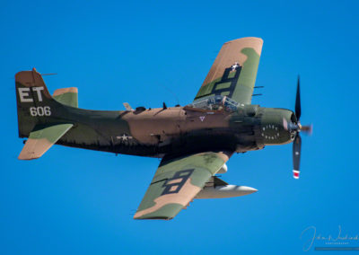 Douglas A-1 Skyraider Wiley Coyote Close Flyby at Airshow