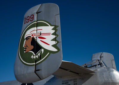 Close up of Tail on North American B-25 Mitchell Bomber at Pikes Peak Airshow Colorado Springs