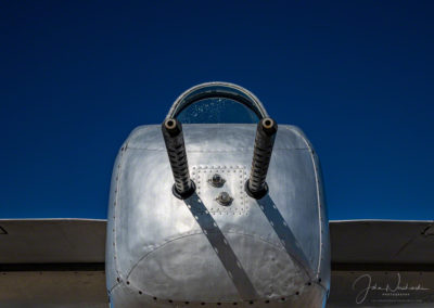 Close up of Rear Gunner Area on North American B-25 Mitchell Bomber on static Display at Pikes Peak Airshow