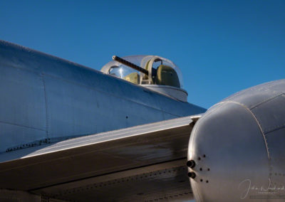 Close up of Top Gunner Area on North American B-25 Mitchell Bomber on static Display at Pikes Peak Airshow Colorado Springs