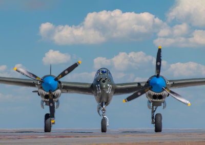 The Lockheed P-38 Lightning Taxing On Runway