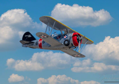 The Grumman F3F-2 in Flight at Pikes Peak Airshow