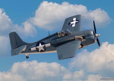 Grumman FM-2 Wildcat in Flight at Pikes Peak Airshow Colorado Springs