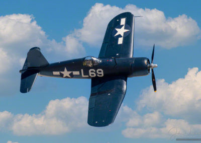 Close Up of Navy Brewster F3A Corsair at Pikes Peak Airshow in Colorado Springs