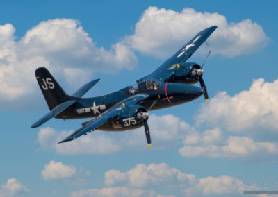 In Flight Photo of 1945 Grumman F7F-3N Tigercat at Colorado Springs Airshow